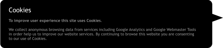 Cookies  To improve user experience this site uses Cookies.   We collect anonymous browsing data from services including Google Analytics and Google Webmaster Tools in order help us to improve our website services. By continuing to browse this website you are consenting to our use of Cookies.